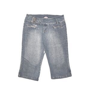 Zoey Beth Cropped Capri Jeans Womens Size 7/8 Stretch Blue Denim Vintage Y2K